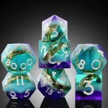 D&D Resin Dice Set, Role-Playing Game (RPG) Sharp Edge (D&D) Dice - Multicolor - View 4