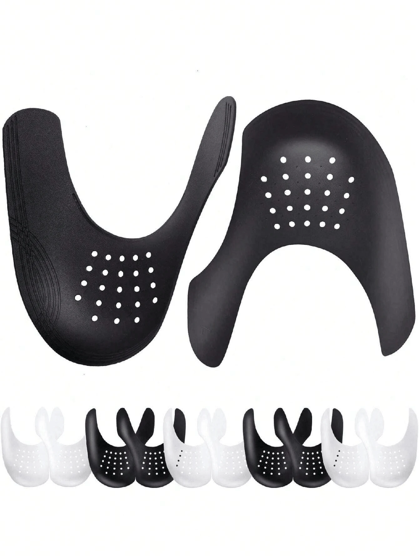 1 Pair Black Or White Sneaker Toe Anti-Wrinkle Protector, Shoe Crease Guard, Shoe Shield, Prevents Sneaker Wrinkles, Lightweight Durable, Comfortable Breathable, Maintains Sneaker Appearance