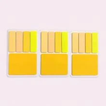 16-Card Colorful Transparent Sticky Notes Set, 4 Index Tabs And 1 Large Memo Note Per Card, Writable Removable Waterproof Page Markers For Books, Planners, School And Office,Back To School Season - one-size - View 16