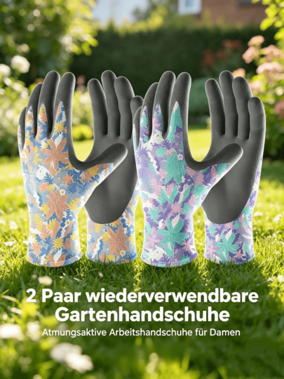 2 paia di guanti da giardinaggio traspiranti da donna, taglia M, guanti da lavoro con eccellente aderenza, adatti alla maggior parte delle donne e un regalo ideale per le appassionate di giardinaggio