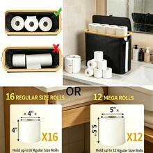 Baofeng 1pc Toilet Paper Storage Basket With Lid, Laundry Basket Bathroom Storage Rack, Easy Install Toilet Paper Holder, Home Kitchen Bathroom Accessories Storage Rack Toilet Paper Storage Box, Halloween, Christmas, Autumn Bathroom Accessories - Multicolor - View 7