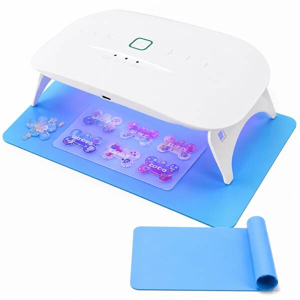 KALAY UV Resin Light With Silicone Pad, Nail Lamp, Gel Light,28 LED Beads,Large Portable Curing Lamp,Fast Curing UV Resin Lamp For Jewelry Making, Gel Nails, 3d Prints,Resin Molds And DIY Craft Projects,Christmas, New Year, Halloween Gifts,Time Set
