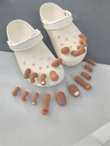 10入 3D 腳趾鞋飾,趣味創意 DIY 可拆卸 Cosplay 高級橡膠鞋飾 - A - 查看 2