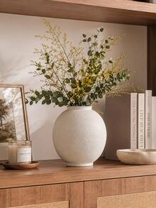 Large White Vase - 5.7 Inch Rustic Style Vase, Suitable For Home Decor, Minimalist Tall Vase, Can Be Used For Living Room, Dining Table, Bathroom, Holiday And Wedding (Sandstone White) - A - View 4