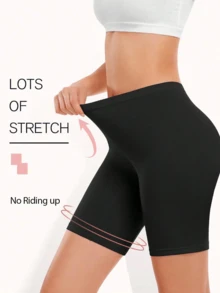 3 Peças Calcinhas Sem Costura Femininas, Calcinhas Tipo Hipster, Shorts Anti-Atrito, Adequados para Usar com Vestidos ou Calças de Ciclismo - Multicolorido - Visão 7