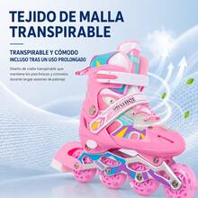 Patines para Niños con Kit de Protección Completo, Casco, Rodilleras y Accesorios, Patines de 4 Ruedas para Principiantes - Morado talla M - Ver 6