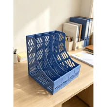 Multi-Layer 4-Slot File Rack Basket A4 Book Stand Folder Organizer Box Office Supplies Desktop Document Storage Shelf - D - View 6