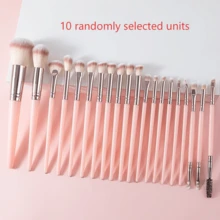 10pcs Professional Makeup Brush Set With Velvet Storage Bag, Soft Bristles, Easy To Carry, Includes Foundation Brush, Eyeshadow Brush, Blending Brush, Eyebrow Brush, Suitable For Travel Makeup Use, Set Contains Multiple Makeup Brushes - Pink - View 8
