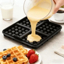 1/2 cái khuôn nướng bánh waffle vuông đa năng, khay nướng chống dính dễ vệ sinh, phù hợp cho hầu hết nồi chiên không dầu 4-7QT, tái sử dụng được, dùng cho bánh waffle kiểu Bỉ, socola, bánh pancake và trứng khối, thiết kế nhỏ gọn, dùng được với máy rửa bát, phụ kiện nhà bếp, dụng cụ nướng bánh cho bếp gia đình - Xem 4