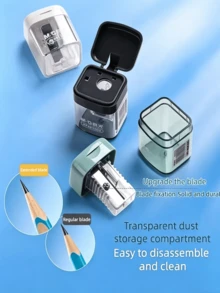 Single Hole Pencil Sharpener, Premium Student Pencil Sharpener, Durable And Easy To Clean, With Cover To Prevent Mess, Compact Design, Suitable For Office And Home Desktop Stationery, School Manual Pencil Sharpener, Eyebrow Pencil Sharpener - Single-hole Pencil Sharpener - View 5
