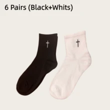 1/6Pairs Men's Mid‑Calf Sports School Socks Long Medium‑Thick Athletic For Sports Running Fitness Autumn And Winter Wear Winter Snowflake Socks(10/15) - Multicolor - View 12