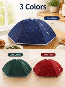 Large Round Foldable Vegetable Cover - Carbon Steel Frame With Fabric, Suitable For Kitchen Countertop And Dining Table Protection, Dust-Proof, Heat Retention, Vegetable Storage, Decorative Kitchenware, Sturdy Structure, Ideal For Cooking Enthusiasts, Fashionable Kitchenware, Durable Material, Food Protection Cover, Home Chefs - Multicolor - View 7