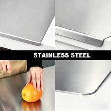 1pc Luxury 304 Stainless Steel Cutting Board, Durable & Mold-Resistant, Essential Kitchen Tool For Home Cooks And Cooking Enthusiasts, Suitable For Cutting Meat, Cheese, Bread, Vegetables And Fruits, Home Gift - Silver - View 6