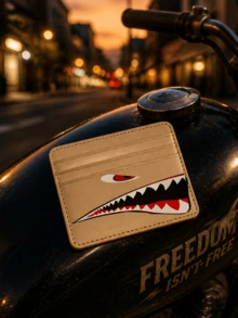 Shark Print Card Holder For Men, Blocking Slim Leather Card Wallet, Multi Card Slots Portable Minimalist Purse, Multi-Slot Storage Bag, Essential For Back To School And Travel, Unique Teacher's Day, Back To School, Halloween, Christmas Gift - Multicolor - View 2