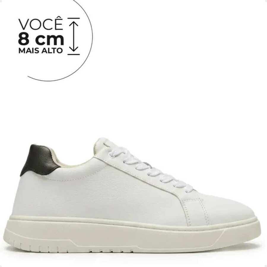 Alto Calçados Sirius Tênis Casual Que Eleva até 8cm - Cinza branca - Visão 1