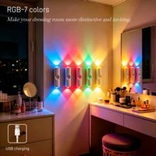 New Magnetic Wall Light, USB Rechargeable Night Light, Smart Sensor Wall Light, Cat Eye Design Atmosphere Light, Drill-Free Installation, Adjustable Lighting, Hill Projection Light. Suitable For Hallway, Stairs, Living Room, Bedroom, Garden. Back To School, Birthday, Holiday Gift Night Light. - Multicolor - View 6