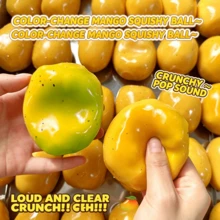 Mainan Bola Pereda Stres Mangga Kulit Renyah Buatan Tangan, Bola Mangga Lembut Renyah yang Berubah Warna, Mainan Pereda Stres Sensorik ASMR, Jika Anda Memilih Gaya Blok, Silakan Pilih Opsi Kedua. - MultiWarna - View 3