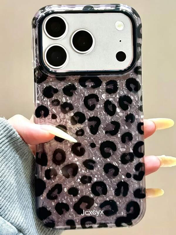 Luxury Leopard Print Fine Glitter Blingling Diamond Pattern Phone Case Compatible With IPhone 18 Pro Max 18 Pro 17 Pro Max 17 Pro 17 16 Pro Max 16 Pro 16 15 Pro Max 15 Pro 15 14 Pro Max 14 Pro 13 Pro Max 12 Pro Max 11 Y2K Stylish Autumn Shockproof Anti-Drop Phone Cover
