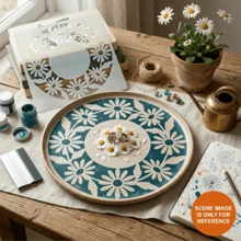 One Daisy Wreath Painting Stencil - Reusable And Washable, Suitable For DIY Crafts, Textiles, Wall Coverings, Glass Crafts, Embossing, Scrapbooking, Greeting Card Making, Holiday Decorations, And School Use. - Sets - View 2
