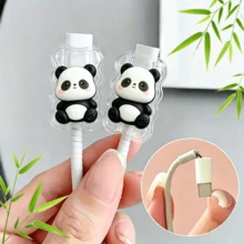 ABS樹脂電纜保護套：保護您的電纜免於損壞與剝落。Type-C數據線保護套、充電線保護套，時尚配件，裝飾可愛貓咪咖啡杯主題設計 - 卡通動物 - 查看 3