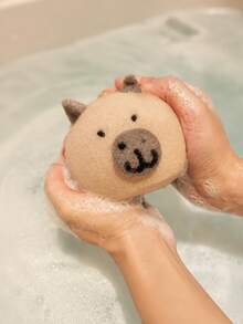 1 pièce Éponge de bain mignonne en forme de capybara, brosse de bain exfoliante douce, boule de bain en mousse en forme d'animal amusant, indispensable pour les filles et les étudiants en dortoir, accessoires de bain pour enfants et adultes, éponge en filet africain, gant exfoliant, accessoires de douche - Multicolore - Voir 11