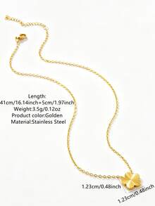 VceTd 1/2/3PCS Elegant Five-Petal Flower Textured Design Stainless Steel Women's Jewelry Set Suitable For Women's Daily Wear, Evening Events, Vacation Or Gifts - Yellow Gold - View 7