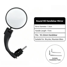 1 pieza Espejo retrovisor enchufable para manillar de bicicleta, espejo de manillar ajustable y giratorio 360°, espejo reflectante para ciclismo, compatible con múltiples modelos de bicicleta - Multicolor - Ver 2
