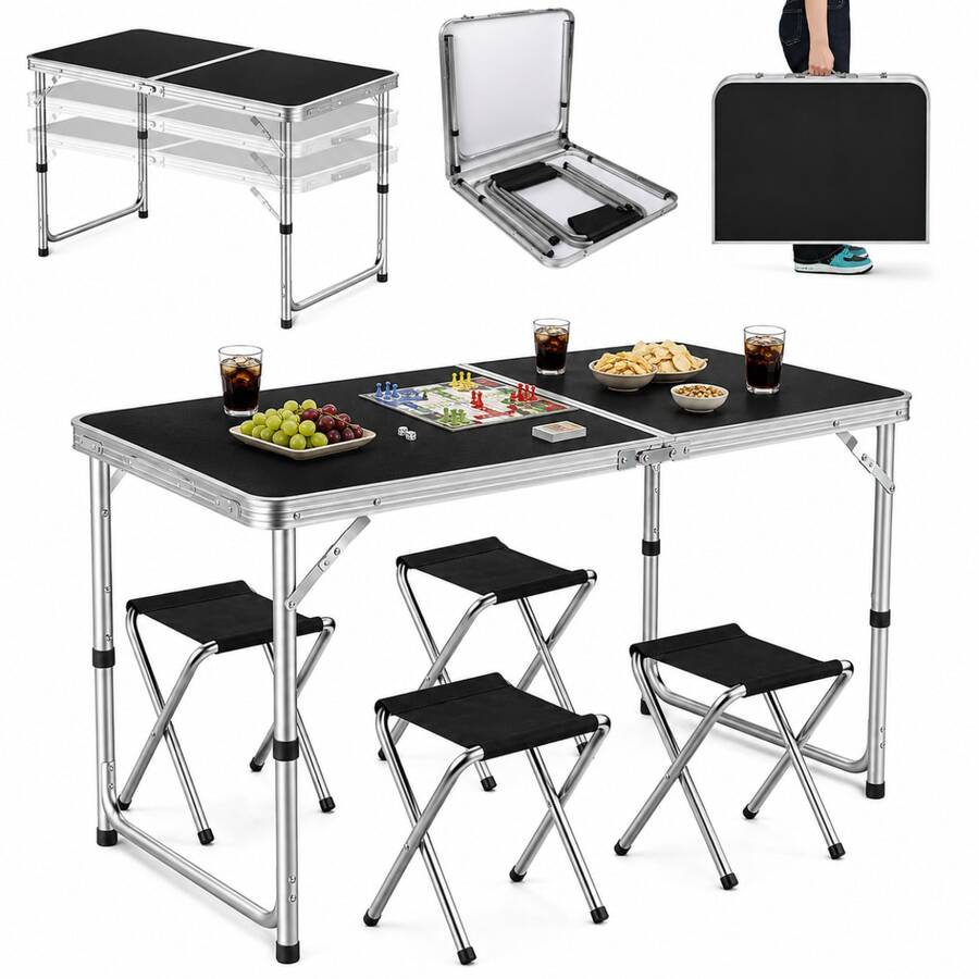 Folding Tables & Chairs - Black - View 1