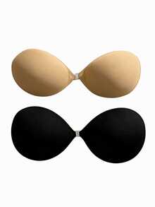1/2pcs Breathable Lightweight Silicone Adhesive Bra, Women's Strapless Backless Lift-Up Bra - Multicolor - View 10