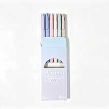 6支莫蘭迪色可伸縮凝膠筆，學生彩色 ST 筆尖快乾手帳筆 - 多色 - 查看 7