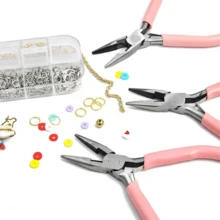 1/6pcs Pink Jewelry Pliers Set - With Opening Tool And Tweezers, Includes No-Tooth Pointed Pliers/Round Nose Pliers/Diagonal Cutter Pliers/Bent Nose Pliers, Multi-Function Small Pliers For Home Use, Basic Jewelry Making And Repair Tools, Suitable For Jewelers - A - View 6