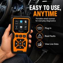 2026 V519 OBD2 Silicone Button Scanner Car Diagnostic Tool Engine Fault Code Reader Auto Code Eraser Heavy Truck Repair Tool Live Data Stream I/M Ready ECU Reset OBDII EOBD - Orange - View 9