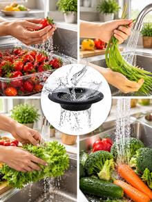 2pcs Sturdy Black Kitchen Sink Strainer, Fits Most Drain Baskets, Reinforced Double Layer Safety Design, Kitchen Essential - View 9
