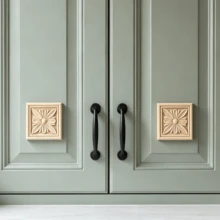 2pcs Solid Wood Carved Square Decals, Home Decorations, Woodworking Supplies, Suitable For Cabinets, Doors And Windows, Furniture, Background Walls, Porches, Offices And Other Decorations, Holiday Decorations, DIY Decorations. - Multicolor - View 4