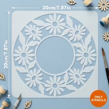 One Daisy Wreath Painting Stencil - Reusable And Washable, Suitable For DIY Crafts, Textiles, Wall Coverings, Glass Crafts, Embossing, Scrapbooking, Greeting Card Making, Holiday Decorations, And School Use. - Sets - View 3