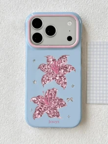 可愛簡約粉色蝴蝶結波點手機殼，適用於 iPhone 17 ProMax 17Pro 17 Air 17 16 15 14 13 12 11 Pro Max Plus，柔軟防護後蓋，女孩禮物 - 百合 - 查看 3