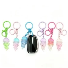 1pc/Random Color 5pcs/Dynamic Sparkling Jellyfish Car Keychain/Glow-In-The-Dark Jellyfish Needs To Absorb UV Rays During The Day To Emit Light At Night/Ocean Element Bag Charm/2D/Multi-Color Optional/Suitable For Keychain Pendant, Bag Decoration, Car Keychain - View 8