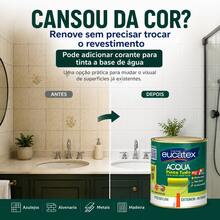 Tinta Epóxi Base Água Eucatex 900ml Branco Semibrilho para Parede Azulejo Ferro e Madeira Sem Quebrar - Branco - Visão 6