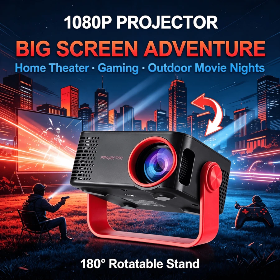 M60 Mini Projector, Supports 1080P Resolution, 2.4G WiFi, Equipped With USB And Type-C Interface, Portable Home Projector, Projection Size 20 To 100 Inches
