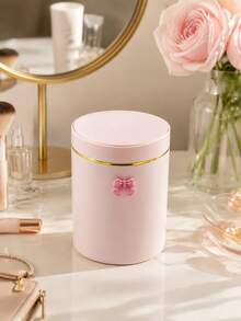 Elegant BOW Decor Portable Trash Can With Lid, Mini Desktop Garbage Bin, Home Covered Waste Basket, No Power Needed, Suitable For Office, Living Room Or Desk, Home Desktop And Drawer Organization - Multicolor - View 9