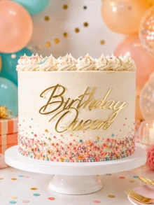 1件/3件/5件「Birthday Queen」PMMA蛋糕插牌，現代字母蛋糕裝飾，生日派對蛋糕裝飾禮物，蛋糕裝飾，蛋糕插牌裝飾，烘焙裝飾，烘焙用品，蛋糕用品，廚房必需品，節日禮物 - 彩色 - 查看 5