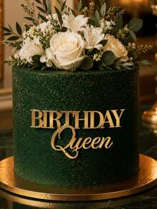 1/3件裝「Birthday Queen」PMMA蛋糕插牌，現代字母蛋糕裝飾，生日派對蛋糕裝飾禮物，蛋糕裝飾插牌，烘焙裝飾，烘焙用品，蛋糕用品，廚房必需品，節日禮物 - Style D - 查看 4