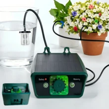 Plant Automatic Watering Timer, Solar Powered Watering Kit, Knob-Style Simple Programming, Easy To Operate, Automatic Watering System, 12 Watering Modes, Simple Operation, Suitable For Vacation Garden Balcony Outdoor Yard Plant Potted Watering Care - A - View 1