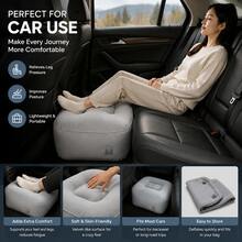 Household Inflatable Footrest, Portable Leg Support Pillow, Economy Class Footrest, Suitable For Home Office Desk, Outdoor And Car Use - Grey - Light Grey - View 5