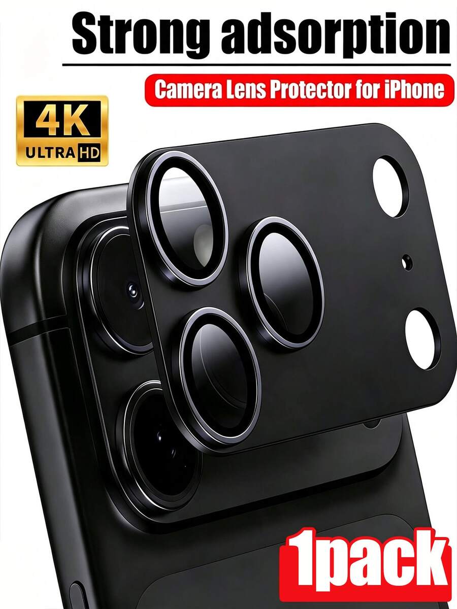 CASECOPS Black - 1Pc Camera Screen Protector Compatible With Iphone 17 Pro Max/17 Pro, Premium 9H Tempered Glass With Strong Adsorption, Case-Friendly Design For Perfect Compatibility, Anti-Scratch, Anti-Fingerprint & Anti-Dust Protection, Full Coverage Shield To Prevent Scratches And Impacts, High-Transparency Lens Cover. Stylish Durable Mobile Phone Accessories