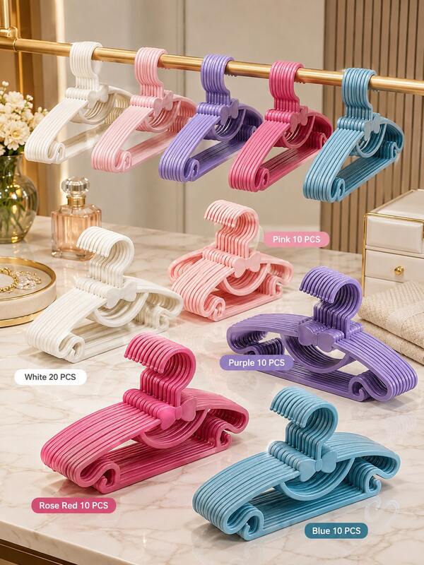 Plastic Children's Clothes Hanger Baby Infant Clothing Drying Rack Home Use Cute Small Hanger Extendable Seamless Clothes Hanger Clothing Prop