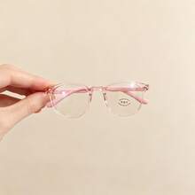 [1pc]Children's Non-Prescription Decorative Glasses For Kids 2-6 Years Old, Windproof Eye Protection Dust-Proof Simple Transparent Frame Fashion Outfit Accessory Personalized Eyeglass Frame - Oval, Ages 2-6 - View 16