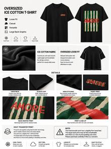 Summer New Simple Fashion Striped Design English Print Casual Round Neck Black Short Sleeve T-Shirt, Versatile & Suitable For Women - Black - View 8