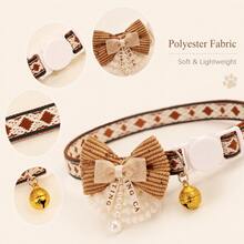 Cat Collar With Bell And Bow Tie, Adjustable Cute Pet Collar For Cats And Kittens, Bowknot Kitten Collar For Daily Wear - Multicolor - View 2