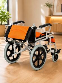 Silla de ruedas de traslado con reposabrazos acolchado para personas mayores, plegable y ligera, silla de ruedas portátil para ancianos, silla de rueda de viaje Soporta hasta 110 kg, Z-OR260C - Ver 6